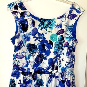 Eliza J Blue Floral Cocktail Dress